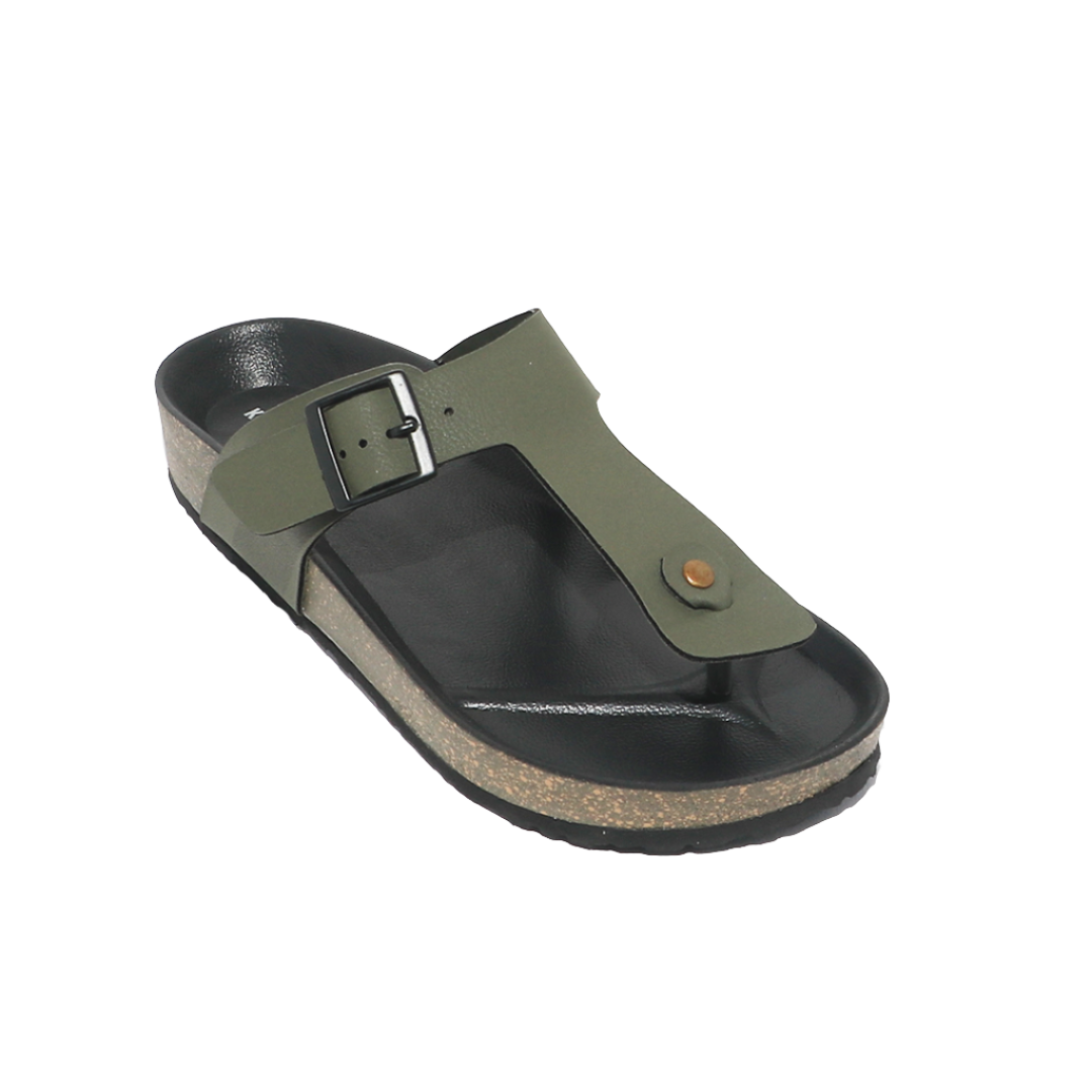 Men’s T-Strap Sandals in Olive