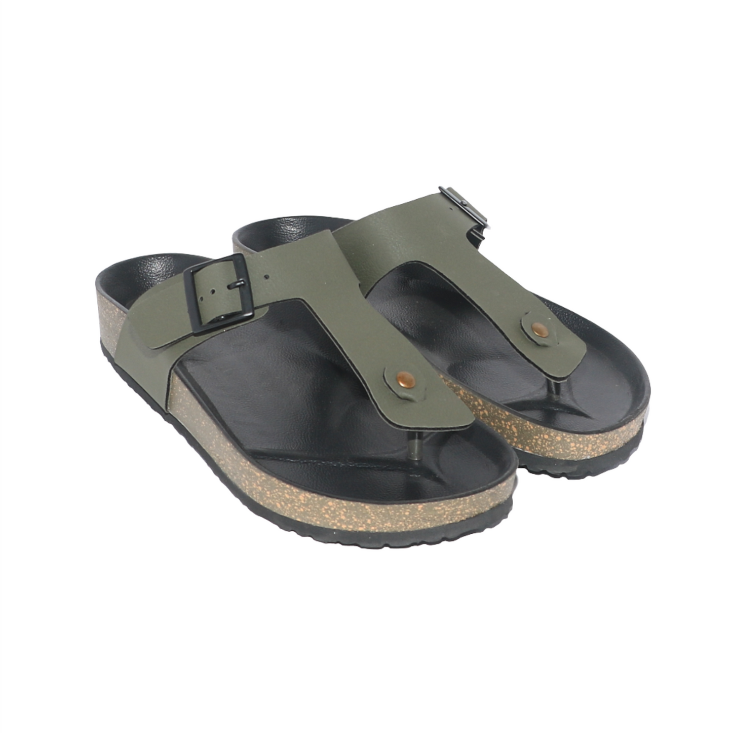 Men’s T-Strap Sandals in Olive