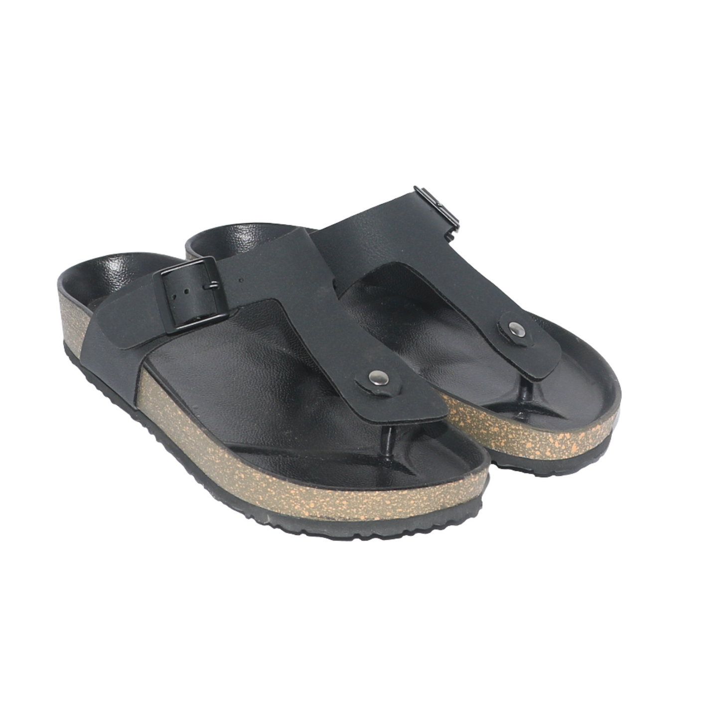 Men’s T-Strap Sandals in Black