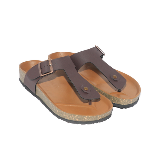 Men’s T-Strap Sandals in Brown