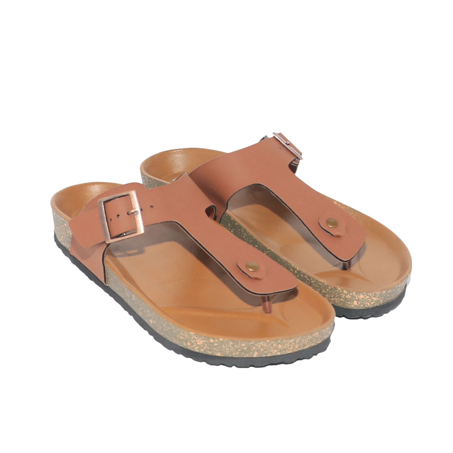 Men’s T-Strap Sandals in Tan