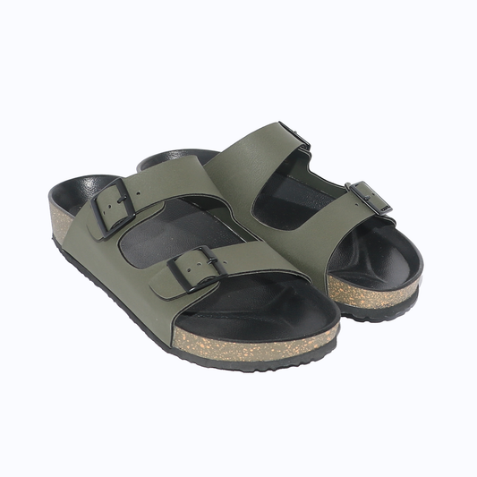 Men's Buckle Double Strap Sliders