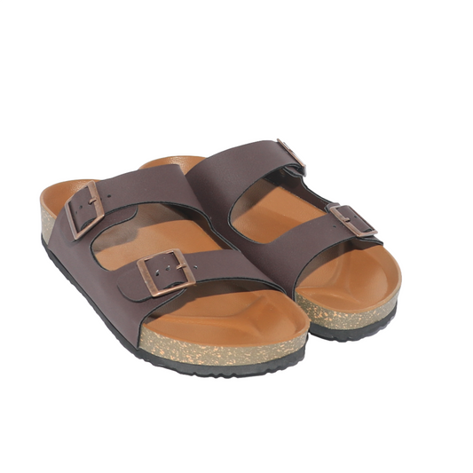 Men's Buckle Double Strap Sliders