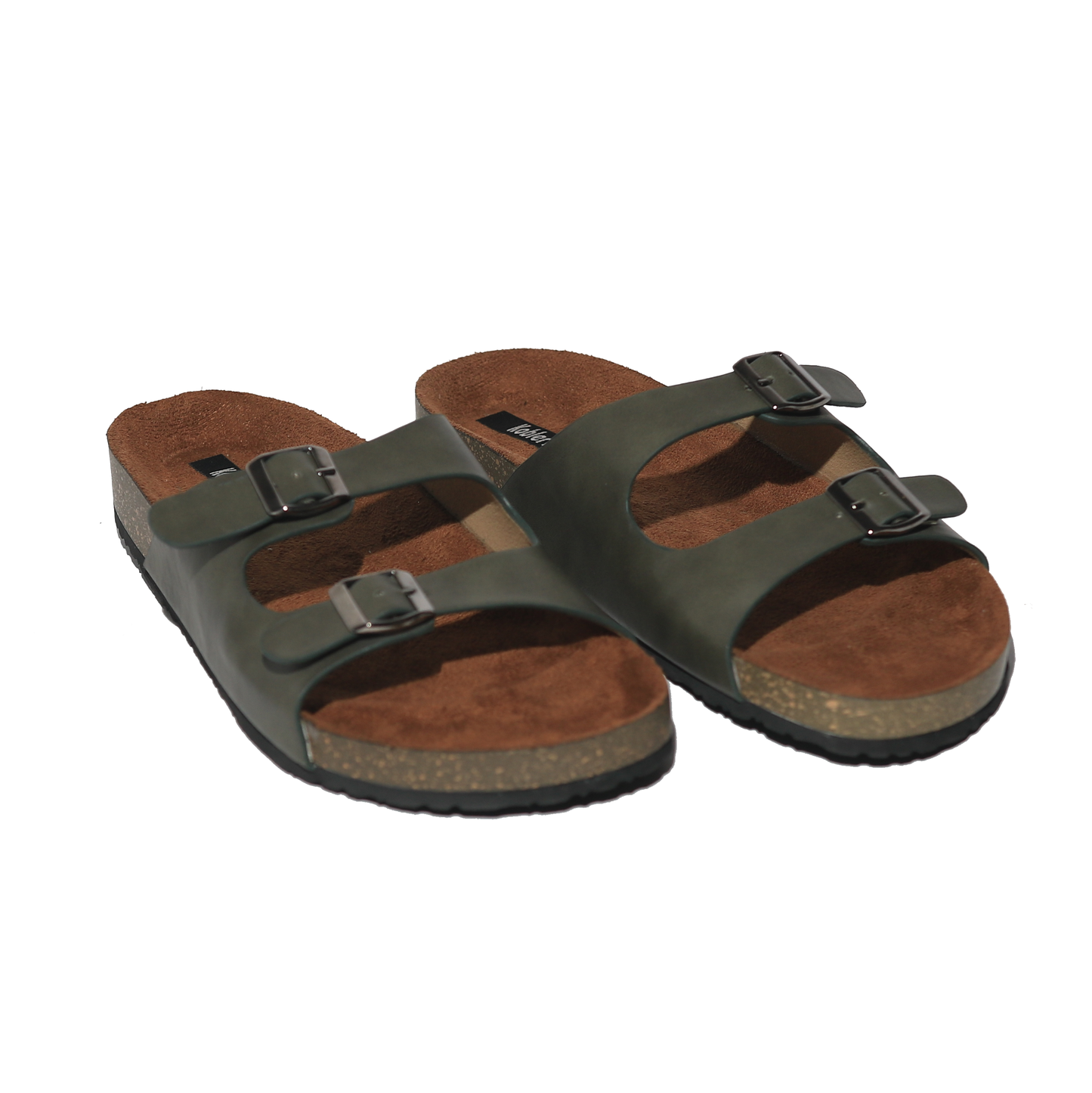 Green Double Strap Casual Sandals