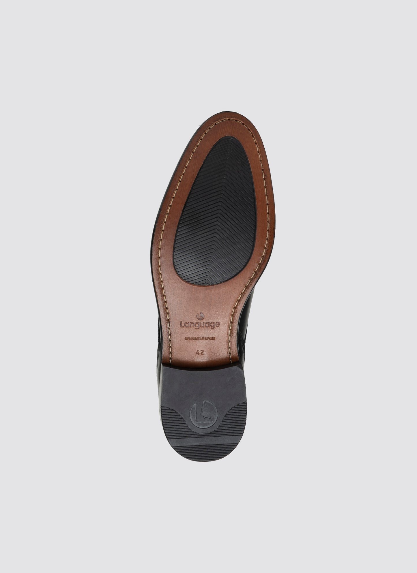 Language Rim Lace-ups Shoes - Black
