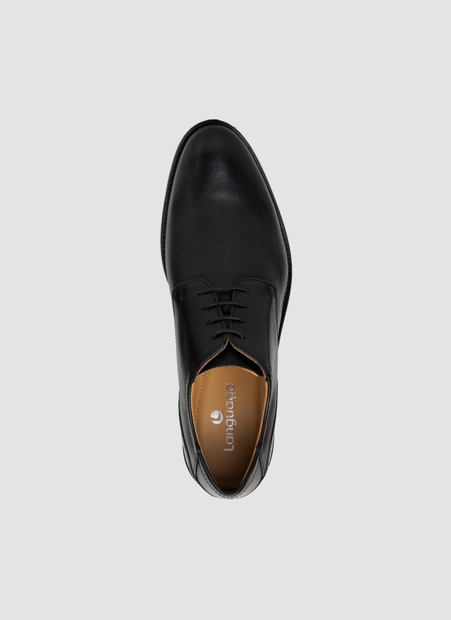 Language Rim Lace-ups Shoes - Black