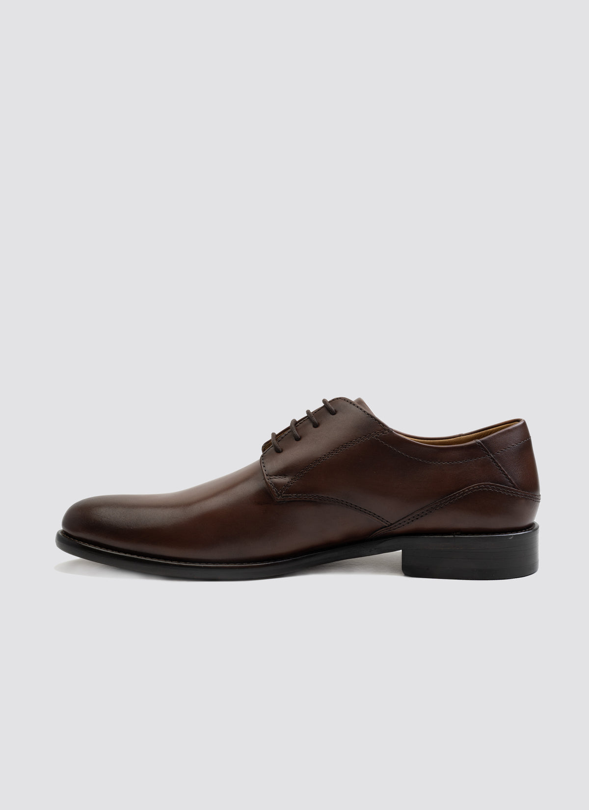 Language Rim Lace-ups Shoes - Brown