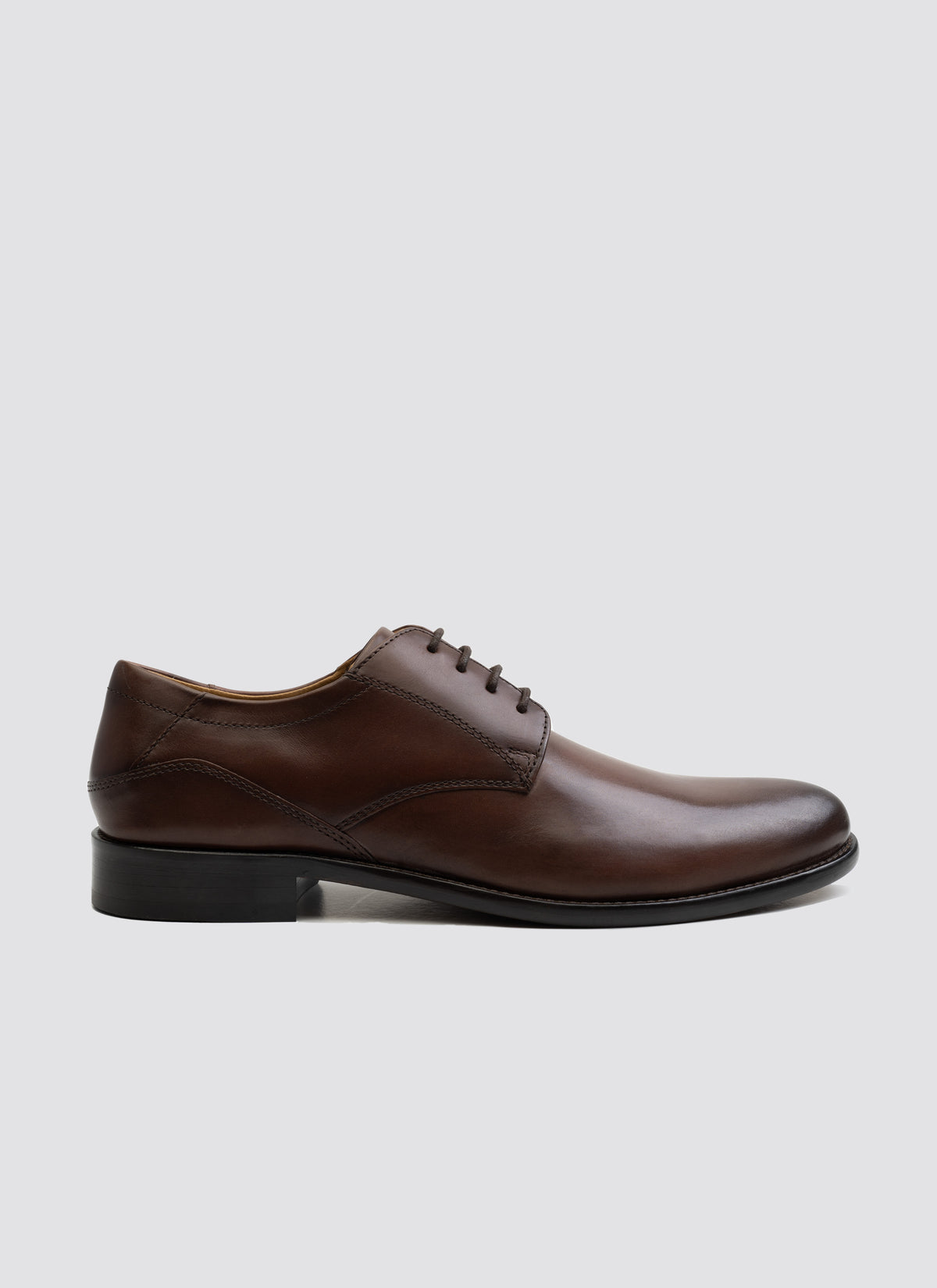 Language Rim Lace-ups Shoes - Brown