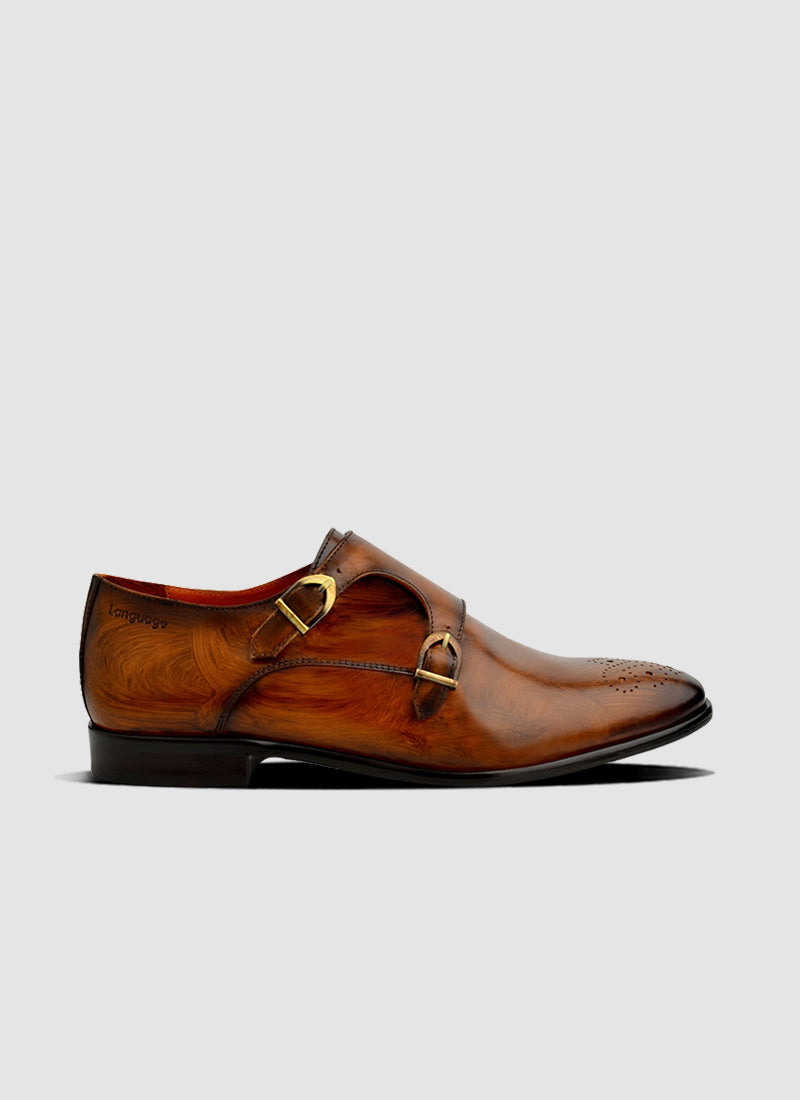 Language Maybri Monk Shoes - Tan