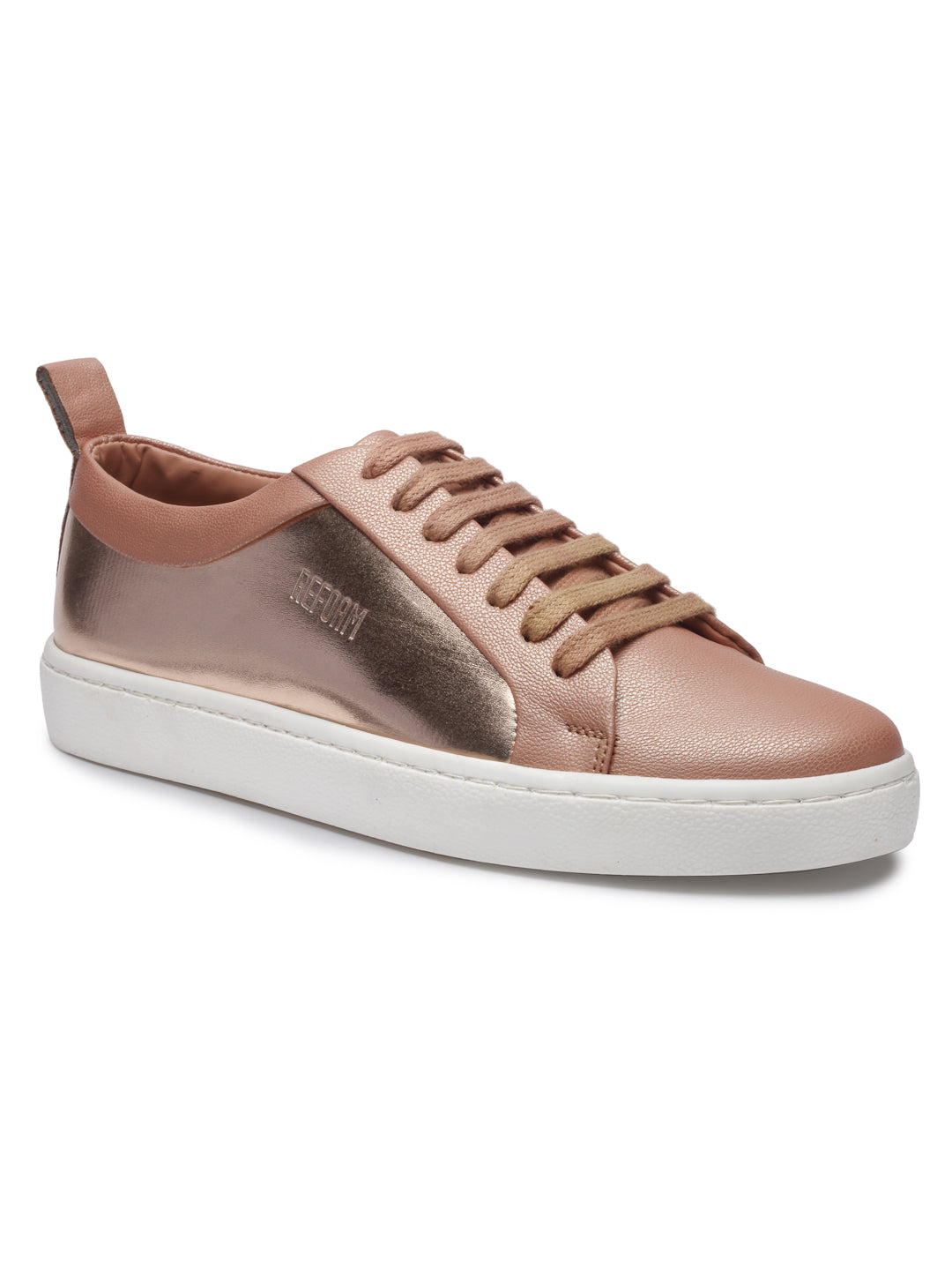 Synthetic Leather Lace up Casual Sneaker