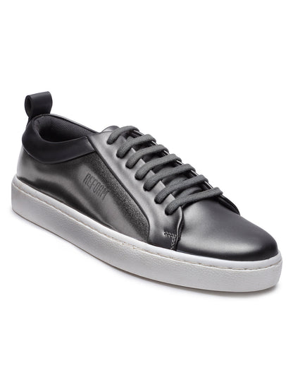 Synthetic Leather Lace up Casual Sneaker
