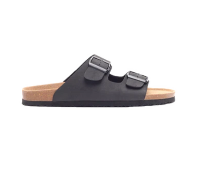 Zeno Men's Two-Strap Sandals (Black)