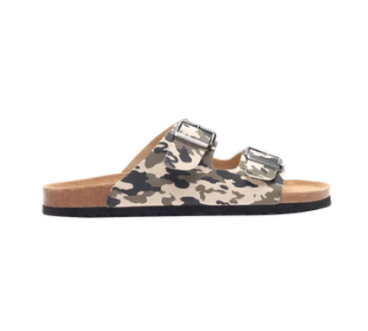 Zeno Camouflage Men's Two-Strap Sandals (Beige)