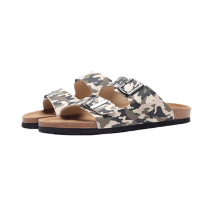 Double Strap Rhinestone Slide Sandals | Lavish Online Boutique
