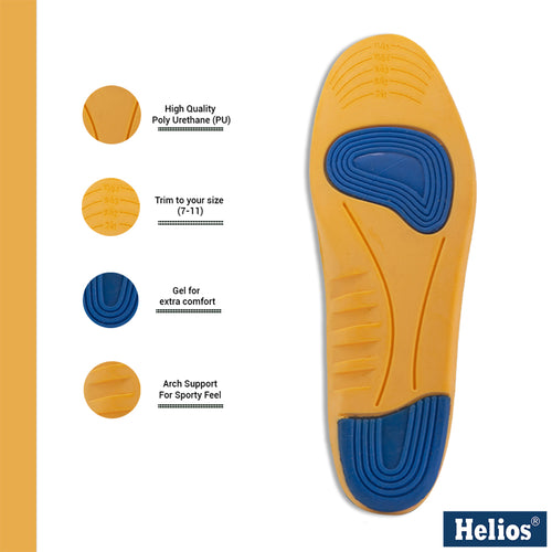 Helios Shock Absorption Insole For Men - Size 7-11 (Trim to Fit)