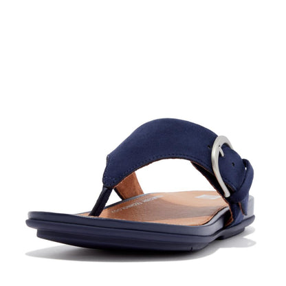 Women's Gracie Buckle Suede Toe-Post Sandals