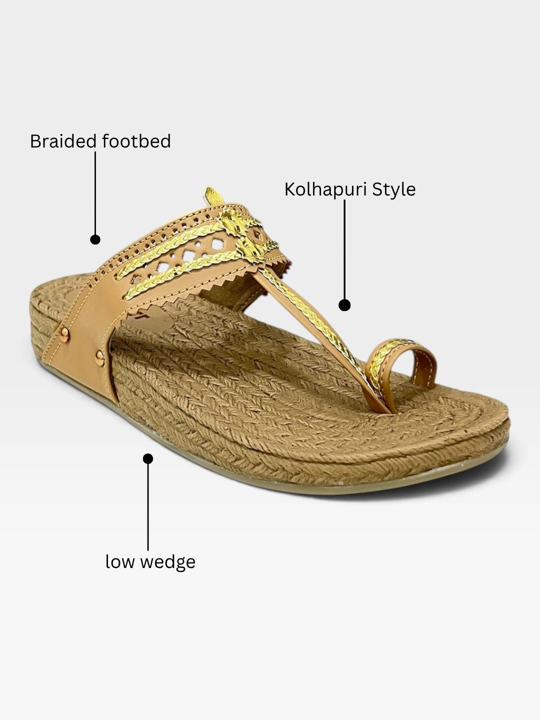 Women's Tan Kolhapuri Sandals 2