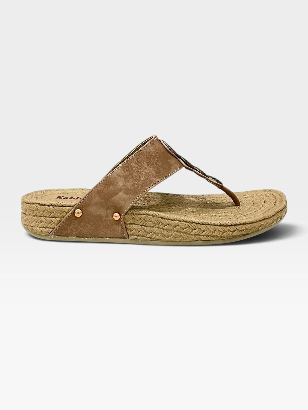 Women's Tan T-strap Sandals 4