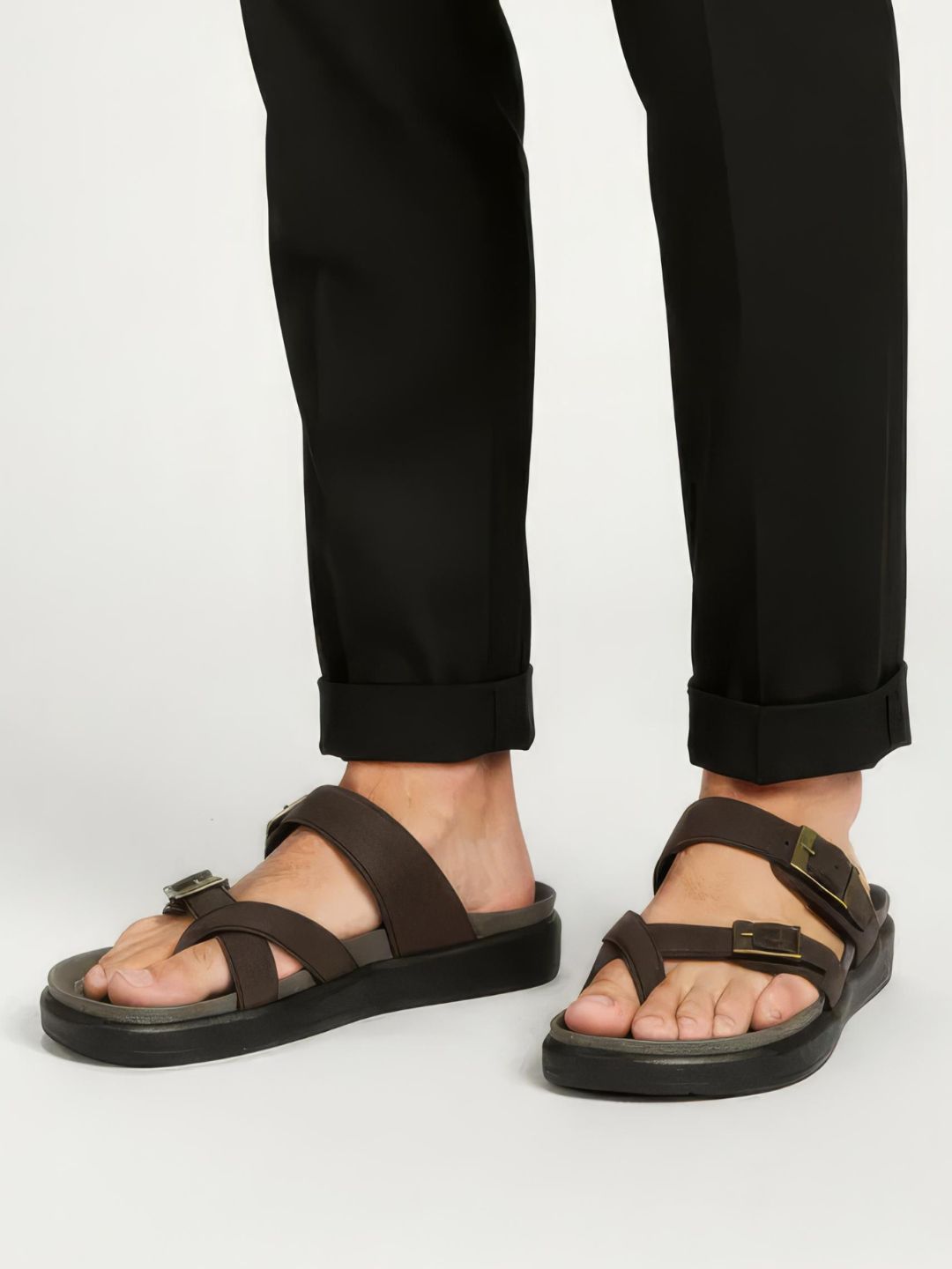 Men Brown Arch Fit Sandals