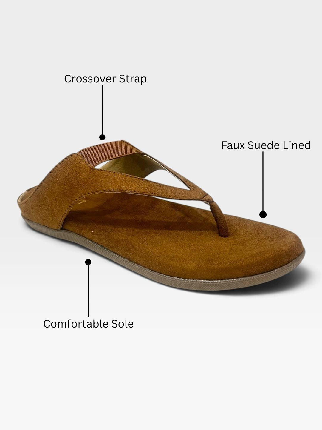 Womens Tan Comfort Sandals 2