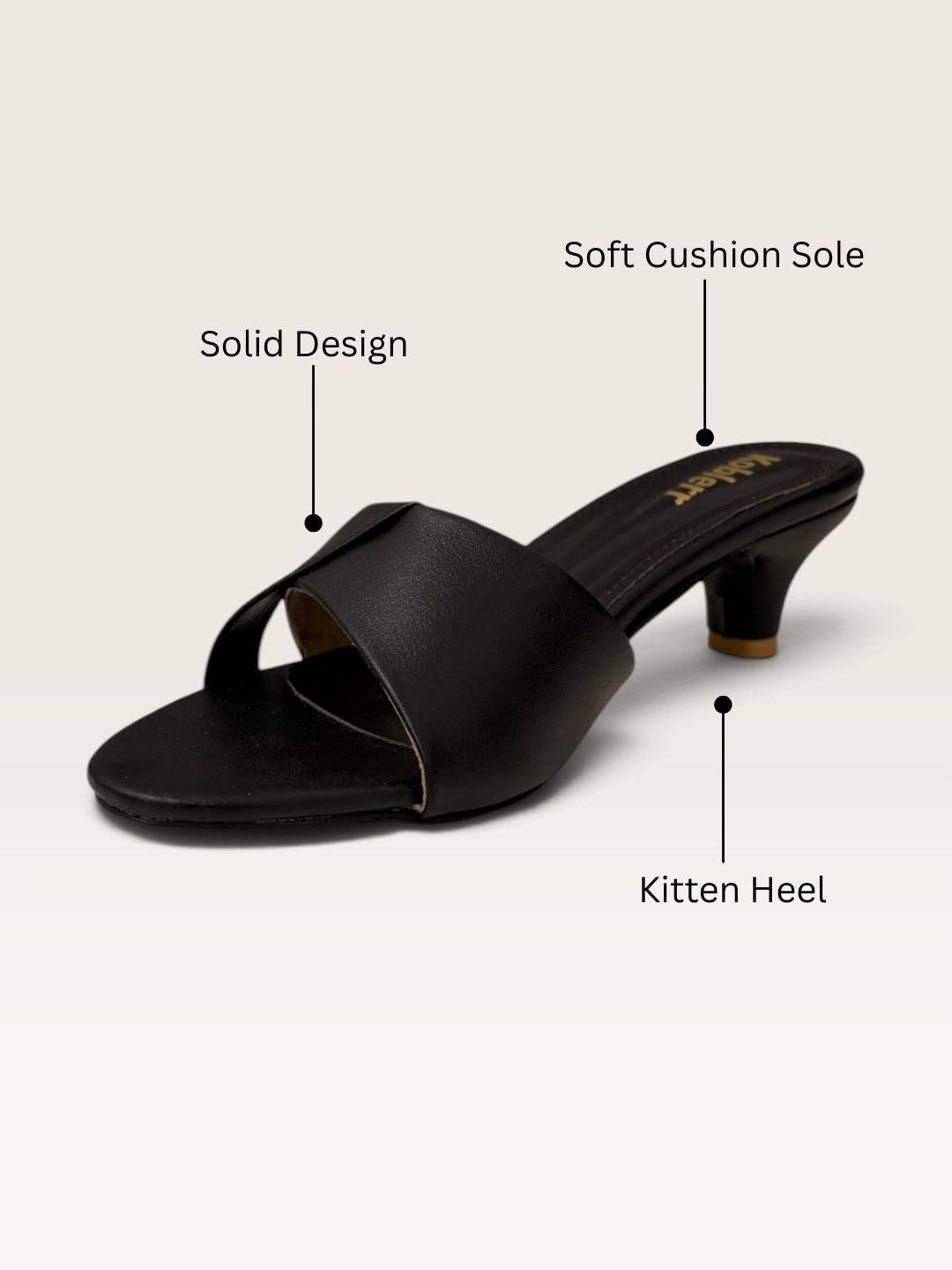 Womens Black Kitten Heels 2