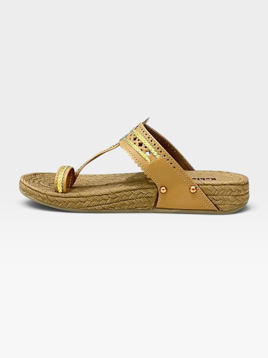 Women's Tan Kolhapuri Sandals 3