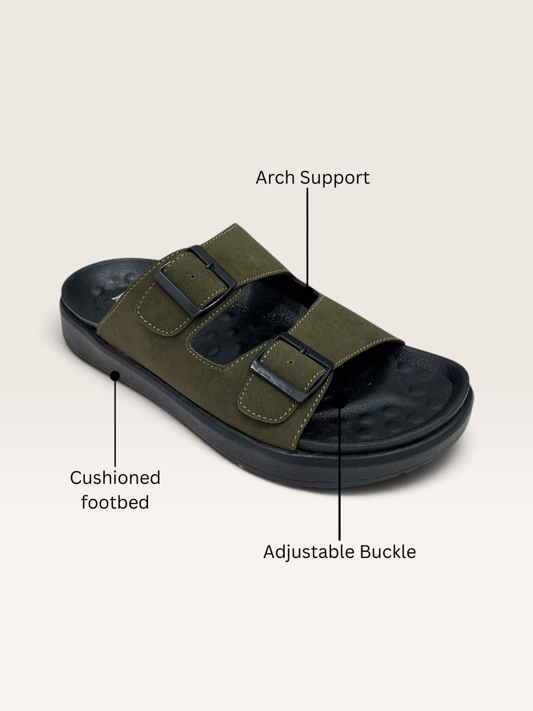 Men Olive Arch Fit Sandals