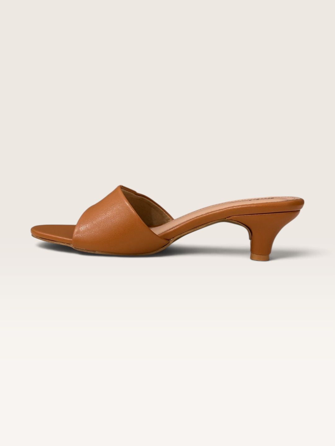 Womens Tan Kitten Heels 3