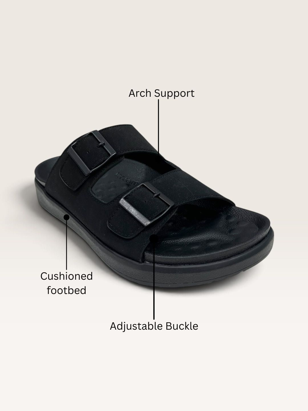 Men Black Arch Fit Sandals