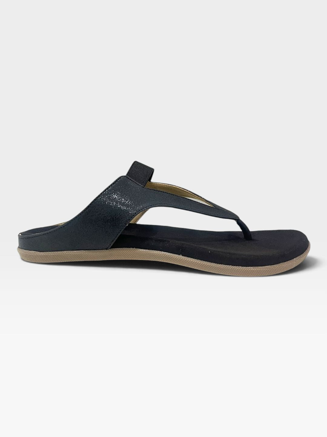 Womens Black Comfort Sandals 4