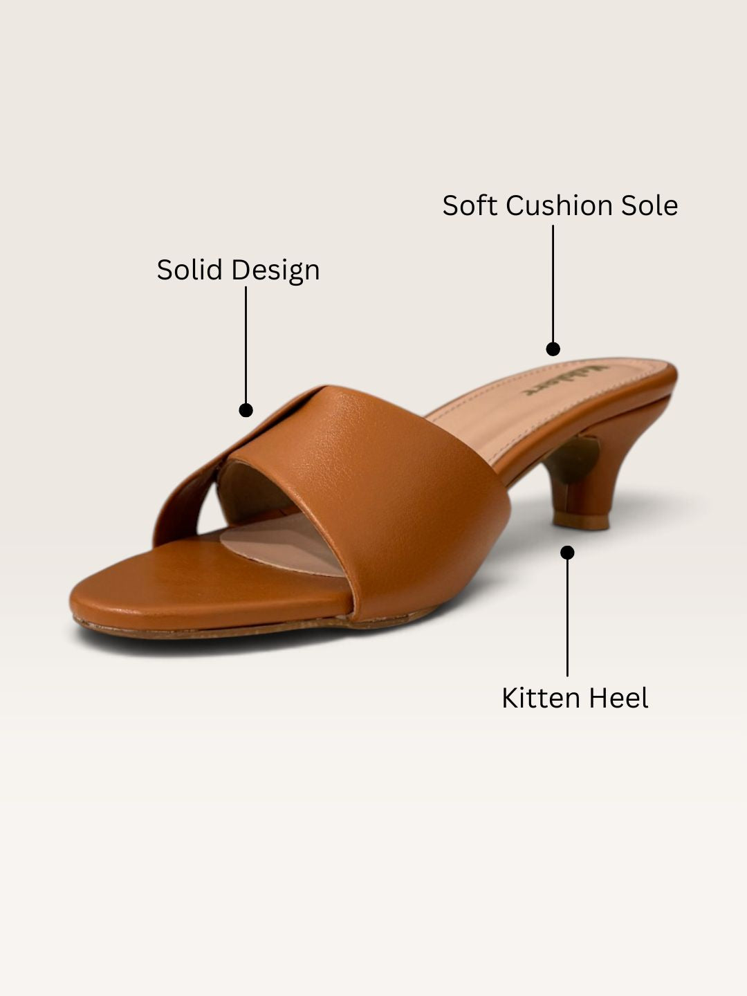 Womens Tan Kitten Heels 2