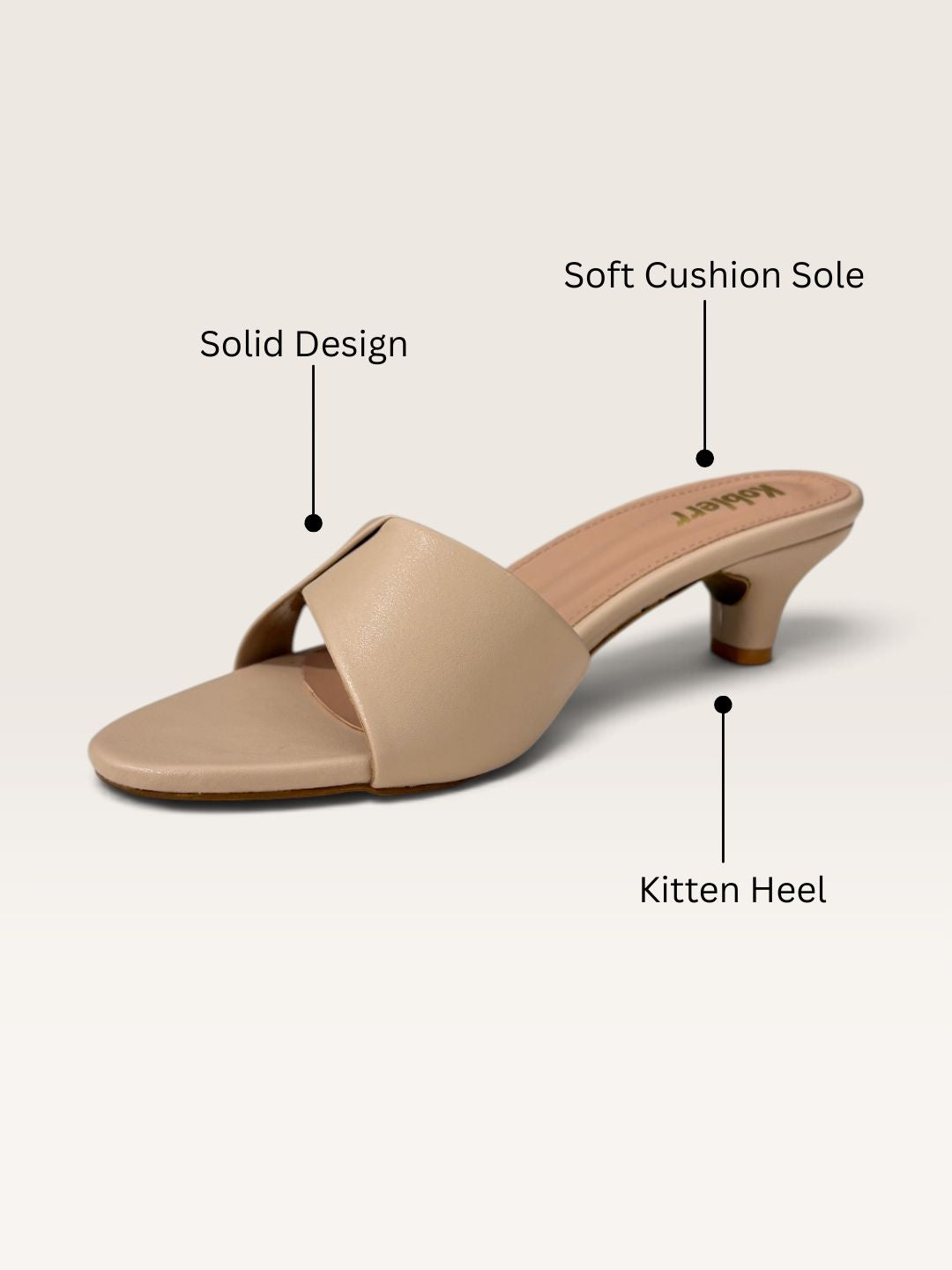 Womens Cream Kitten Heels 2