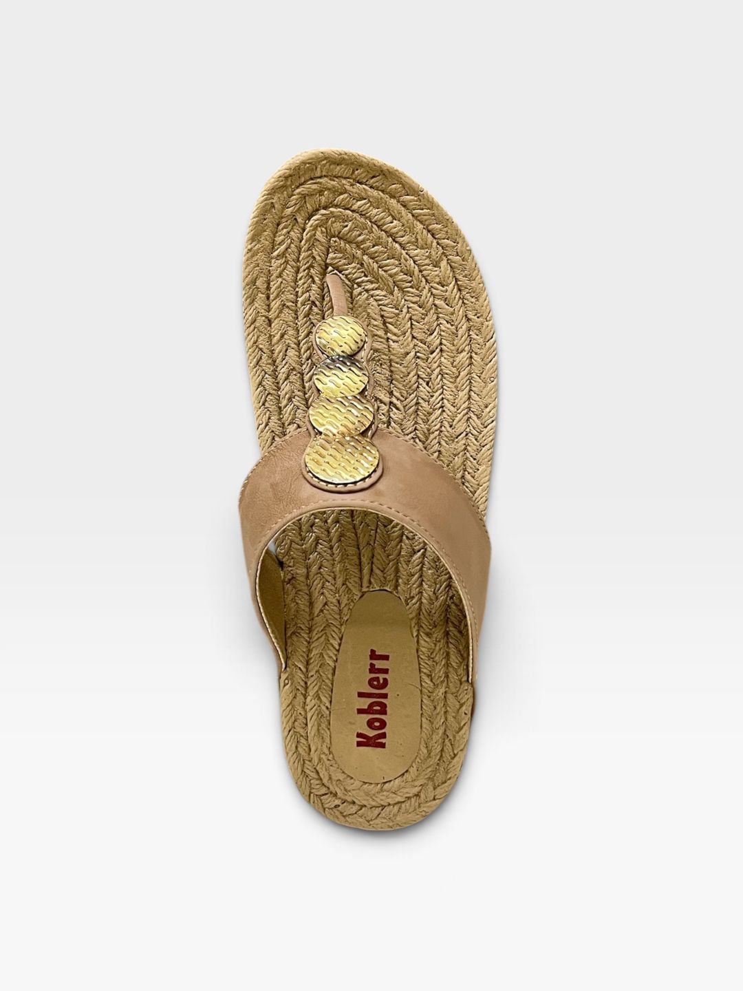 Women's Tan T-strap Sandals 6