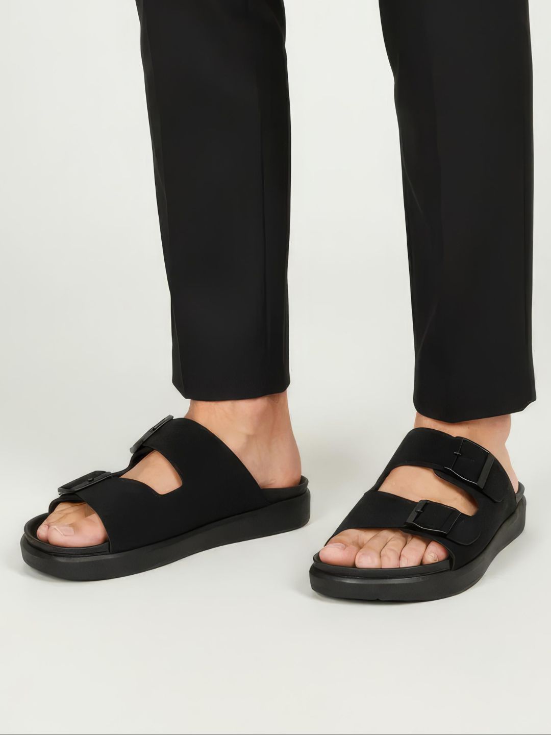 Men Black Arch Fit Sandals
