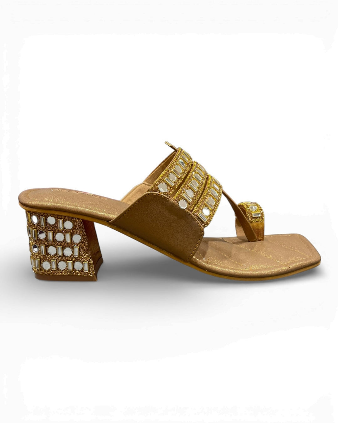 Embellished Ethnic Block Sandals