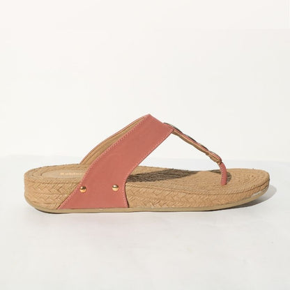 Pink Jute Textured Sandals