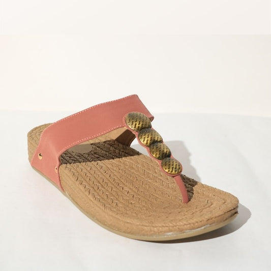 Pink Jute Textured Sandals