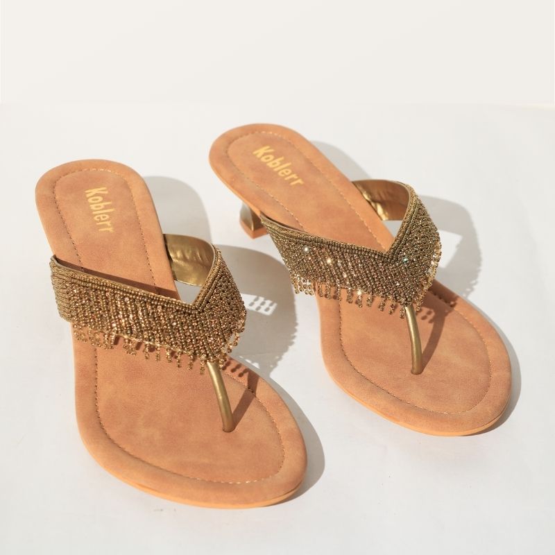 Gold rhinestone flip discount flops