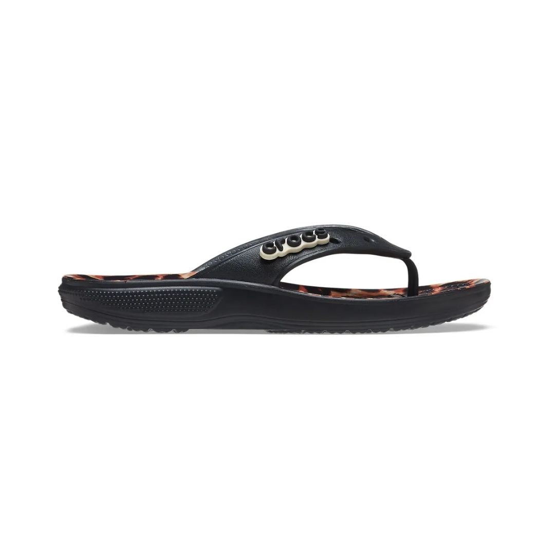 Leopard crocs flip discount flops