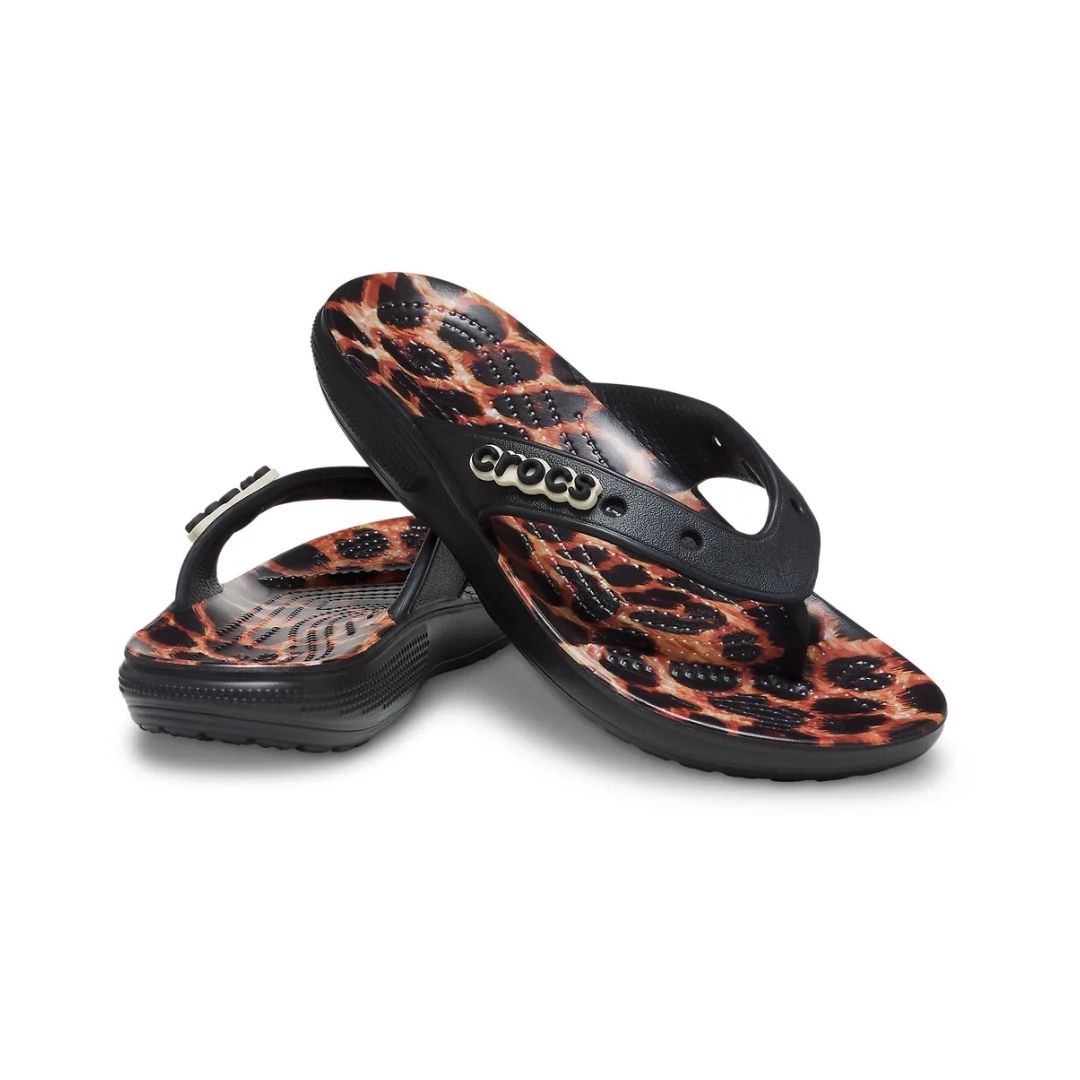 Leopard croc best sale flip flops