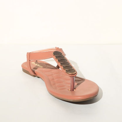 Pink Casual T-strap