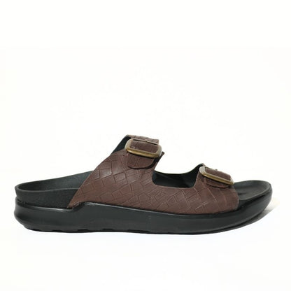 Men's 2-Strap Brown Slides