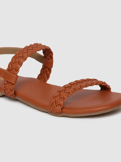 Tan Casual Weaved Sandals