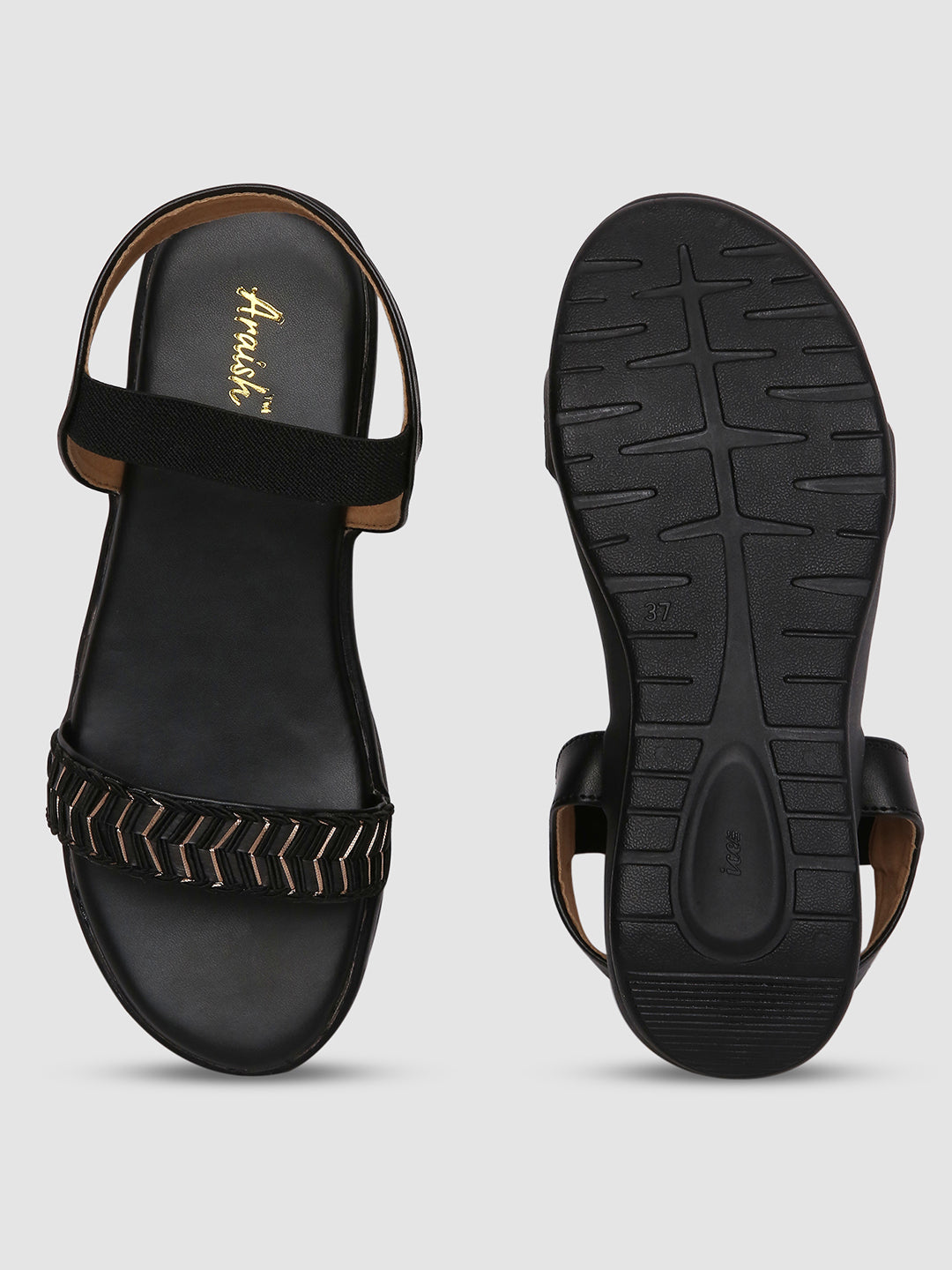 Black Weaved Platform Heels