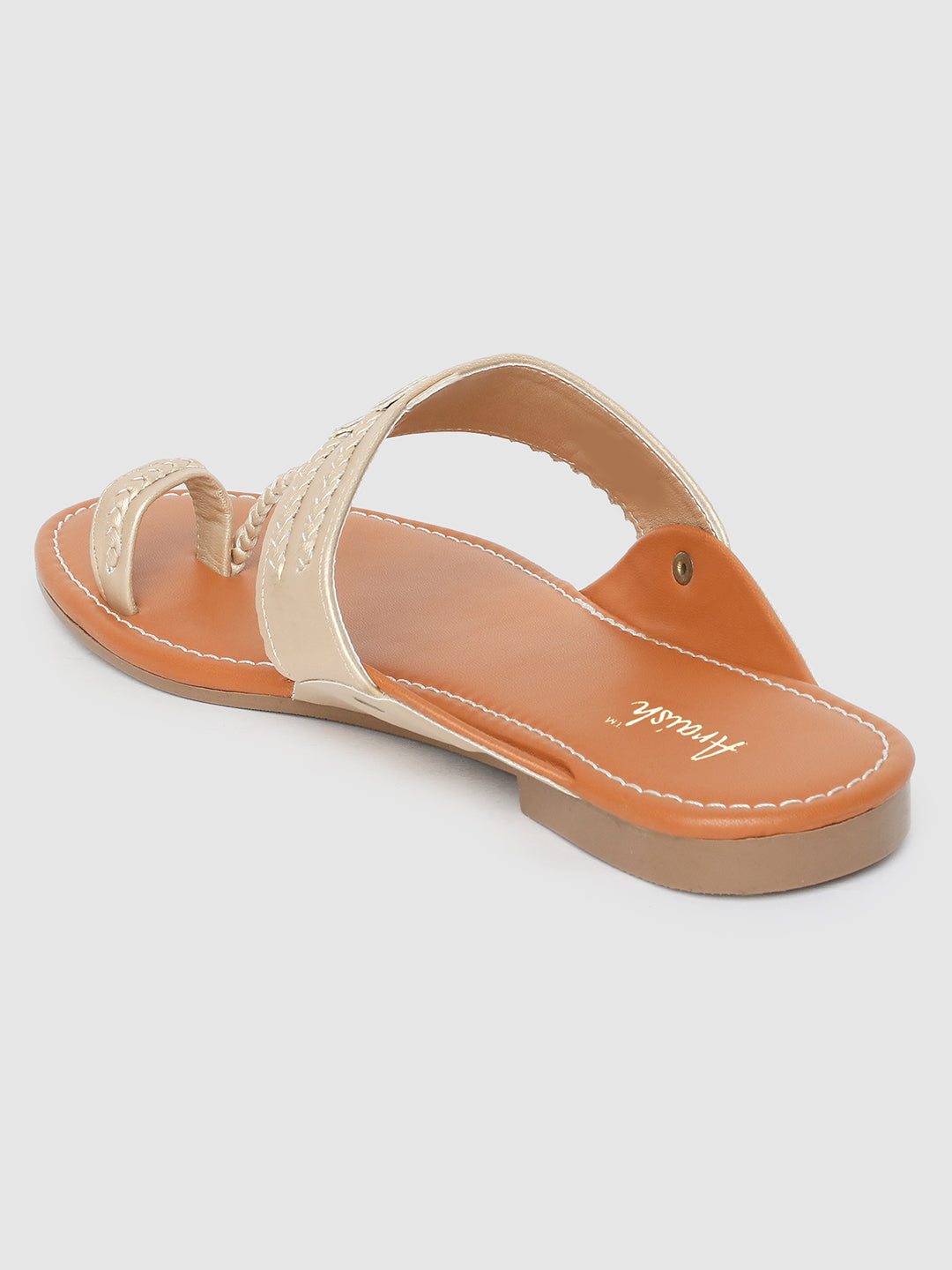 Gold Weaved Kolhapuri Flats